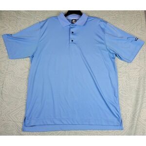 FootJoy FJ Golf Polo Shirt Mens XL Light Blue Performance‎ Temple Hills Logo
